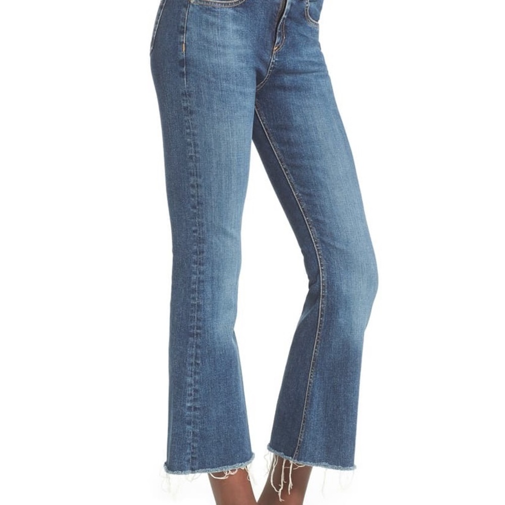 Rag & Bone High Rise Raw Edge Crop Flare Jeans - Picture 4 of 7